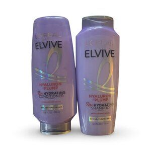 2 L'Oreal Paris Elvive Hyaluron Plump Hydrating Shampoo + Conditioner 12.6 oz ea